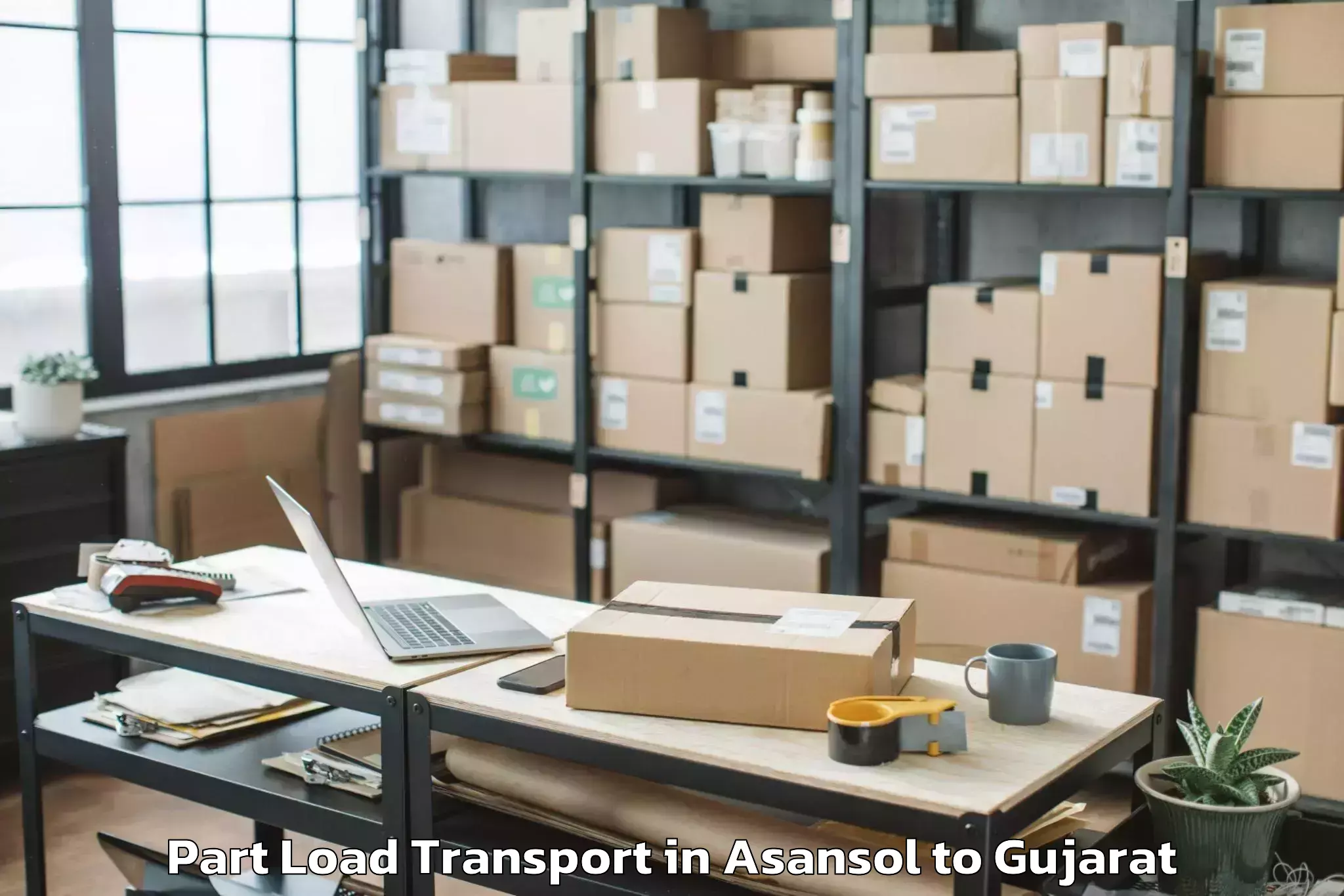 Book Asansol to Halvad Part Load Transport Online